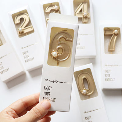 Caixa de cores personalizada Número de impressão Bolo Velas de aniversário Caixa de presentes Klein Caixas de presentes pequenas