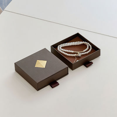 Logotipo personalizado Eco Amigável Impresso rígido rígido Reciclar Papel de Estilo Embalagem Cartão Caixa de gaveta Deslizante Para jóias