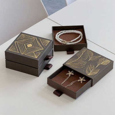 Logotipo personalizado Eco Amigável Impresso rígido rígido Reciclar Papel de Estilo Embalagem Cartão Caixa de gaveta Deslizante Para jóias