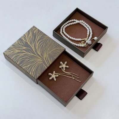 Logotipo personalizado Eco Amigável Impresso rígido rígido Reciclar Papel de Estilo Embalagem Cartão Caixa de gaveta Deslizante Para jóias