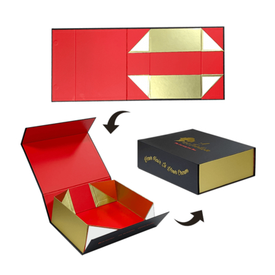 Premium Custom Logo Luxury Large Matte Rigid Paper Cardboard Black Foldable Vazio Caixa Magnética ISO9001