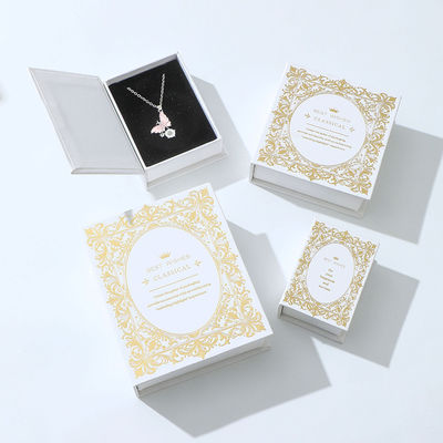 Venda a retalho de colares e brincos de luxo personalizados Caixa magnética Caixa de armazenamento de jóias