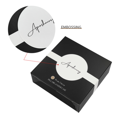 Embalagem de caixa reciclável com logotipo personalizado e ecológica para maquiagem, brilho labial, esmalte e óleo