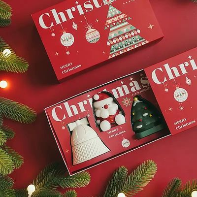 Caixa de Natal de Papel Vermelho de Luxo com Logotipo Personalizado e Alça para Embalagem de Presentes, Alimentos, Joias e Farmácia com Design de Marca