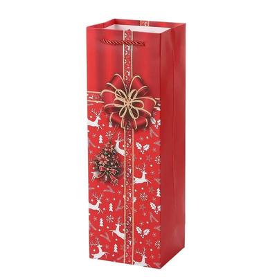 Sacos de papel personalizados impressos com o seu próprio logotipo Sacos de presente de papel de Natal para embalagens de vinho
