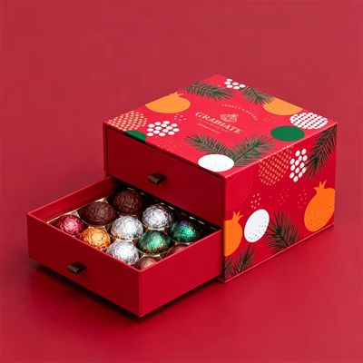 Embalagem de caixa de barra de chocolate de morango pequena de papel de luxo personalizada para presente de alta qualidade