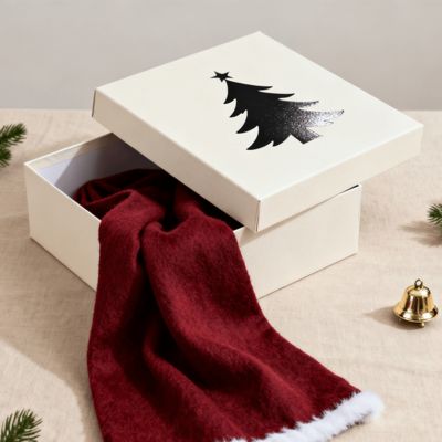 Caixas de presente de Natal de luxo personalizadas, cartão rígido fosco para embalagem de lenço, vestido, roupa íntima, camisa, materiais assépticos reciclados