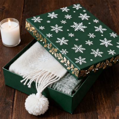 Caixas de presente de Natal de luxo personalizadas, cartão rígido fosco para embalagem de lenço, vestido, roupa íntima, camisa, materiais assépticos reciclados