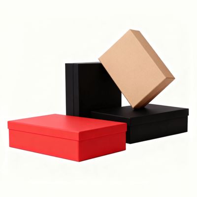 Conjunto de Caixas de Presente Planas de Luxo Personalizadas com Tampa Laranja e Saco de Papel com Laminação Fosca, Relevo e Impressão de Foil Dourado