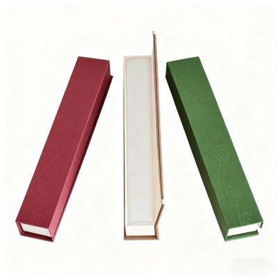 Caixa de incenso retangular de cor sólida de luxo Embalagem de papel kraft personalizada para presentes Caixas rígidas Forro de esponja Estampagem