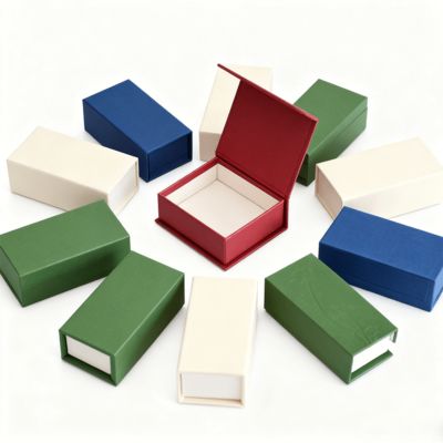 Caixa de incenso retangular de cor sólida de luxo Embalagem de papel kraft personalizada para presentes Caixas rígidas Forro de esponja Estampagem