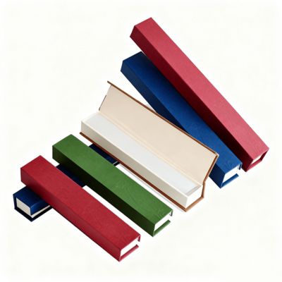 Caixa de incenso retangular de cor sólida de luxo Embalagem de papel kraft personalizada para presentes Caixas rígidas Forro de esponja Estampagem