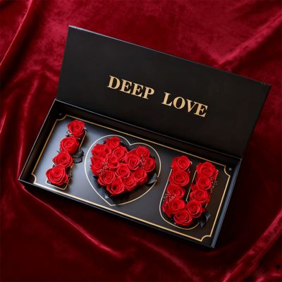 Caixas de Presente Florais Personalizadas Populares EU AMO VOCÊ Ecológicas Recicladas Embalagens de Papel Magnético para Caixa de Presente de Rosas