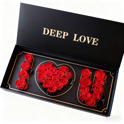 Caixas de Presente Florais Personalizadas Populares EU AMO VOCÊ Ecológicas Recicladas Embalagens de Papel Magnético para Caixa de Presente de Rosas