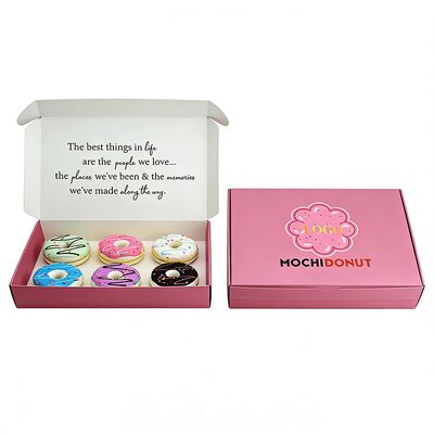 Caixas de papel kraft branco Eco-friendly personalizadas Caixa de cartão de flip top ondulado para velas Incenso Bar de chocolate Donuts