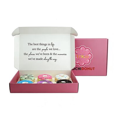 Caixas de papel kraft branco Eco-friendly personalizadas Caixa de cartão de flip top ondulado para velas Incenso Bar de chocolate Donuts