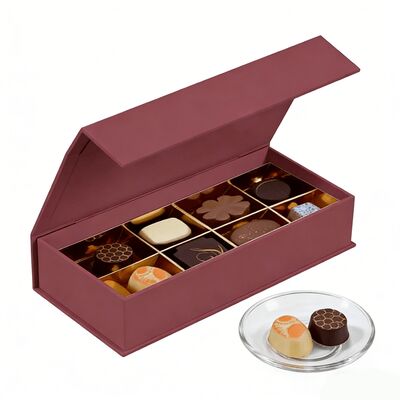 Caixa-presente de cartão rígido com fecho magnético com logotipo para embalagens de marcas de chocolate