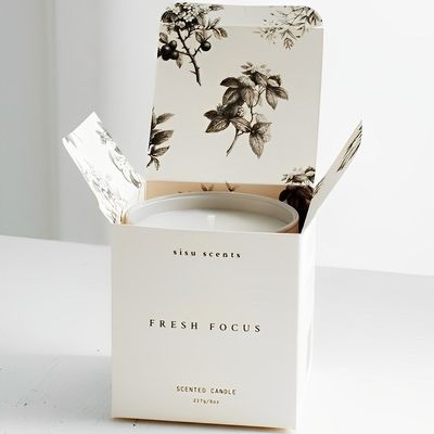 Papel de revestimento UV Caixas de embalagem Caixa de armazenamento de velas perfumadas dobrável quadrada