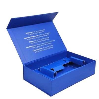 Embalagens de caixote de papel azul reciclável para cuidados elegantes da pele