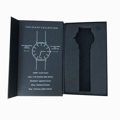 Logotipo personalizado Caixa magnética Forma de livro Caixa de embalagem para relógio Carteira embalagem Encomenda personalizada