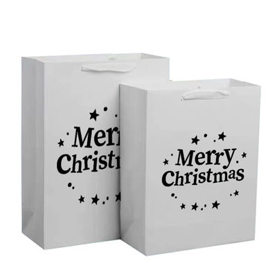 Sacos de papel kraft reciclável folha quente / UV / verniz bolsas de embrulho de presente de Natal