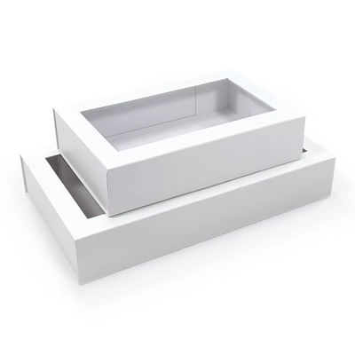 Caixa de presente dobrável de papelão rígido Matt Art feita de papel de arte e cartão caixa de presente dobrável magnética com janela