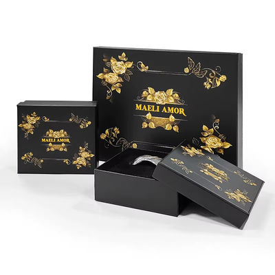 Fábrica Impressão personalizada High End Luxury Jewelry Set Boxes Golden Rose Hair Rope Headdress Box Packaging
