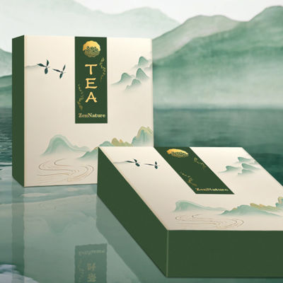 Logotipo personalizado Cartão de papel dobrável Saco de chá Caixa-presente para embalagens de luxo de chá e café perfumados