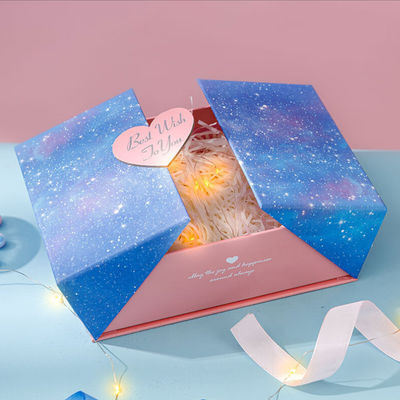 Caixa de presente personalizada com porta dupla e anel aberto