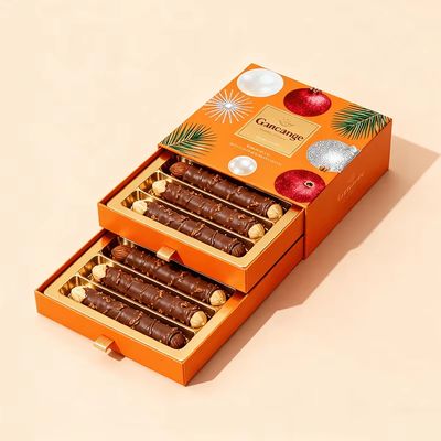 Embalagem de caixa de barra de chocolate de morango pequena de papel de luxo personalizada para presente de alta qualidade