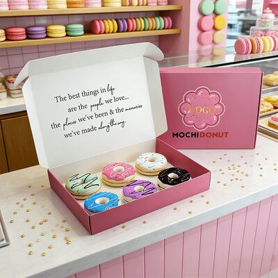 Caixas de papel kraft branco Eco-friendly personalizadas Caixa de cartão de flip top ondulado para velas Incenso Bar de chocolate Donuts