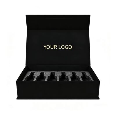 Caixas de papel elegantes personalizadas Caixa de presente com tampa magnética com alça para garrafa de vinho Conjunto de perfumes Cartão VIP