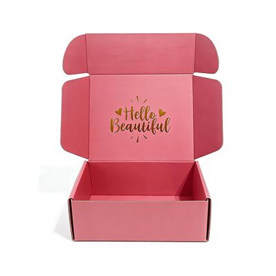 Caixa de correio de papelão rosa pequeno e pesado personalizado para embalagens de pastelaria de chocolate
